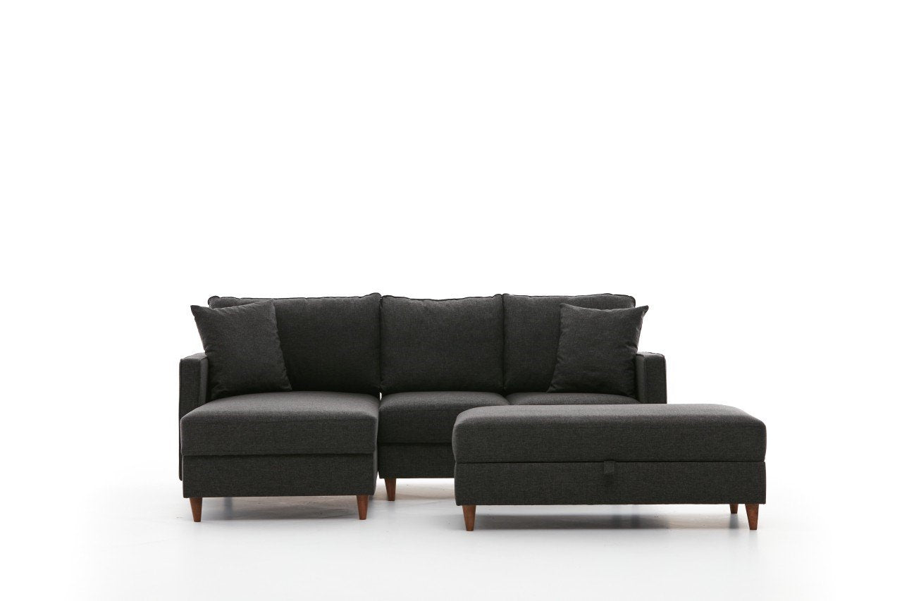 Eva Left - Anthracite in Anthrazit präsentiert im Onlineshop von KAQTU Design AG. Ecksofa ist von Atelier Del Sofa
