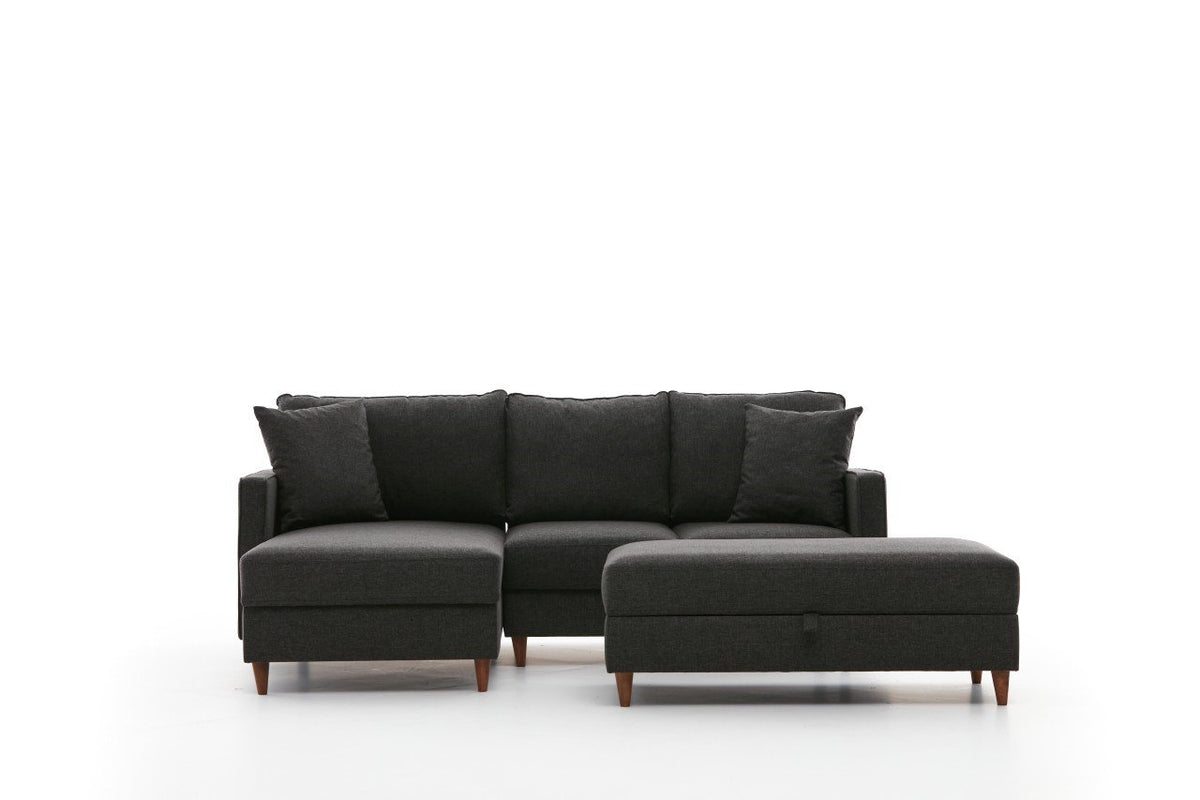 Eva Left Ecksofa - Anthrazit in Anthrazit präsentiert im Onlineshop von KAQTU Design AG. L-Sofa rechts ist von Atelier Del Sofa