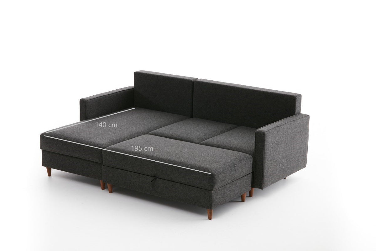 Eva Left Ecksofa - Anthrazit in Anthrazit präsentiert im Onlineshop von KAQTU Design AG. L-Sofa rechts ist von Atelier Del Sofa