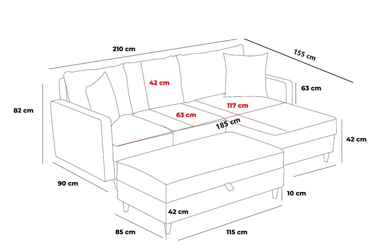 Eva Right Ecksofa - Sahne in Sahne präsentiert im Onlineshop von KAQTU Design AG. L-Sofa rechts ist von Atelier Del Sofa