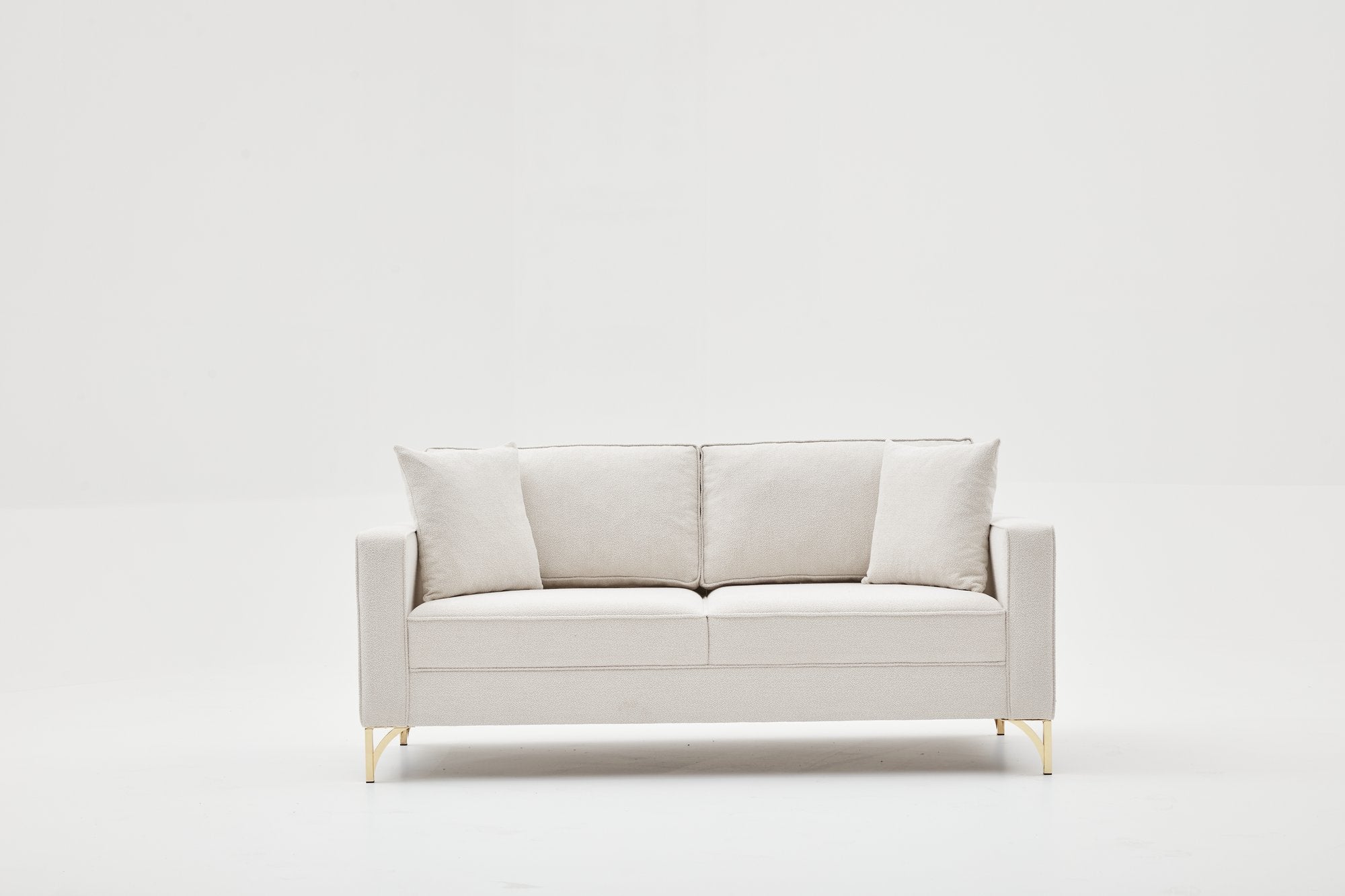 Entdecken Sie das exquisite 2er Sofa "Berlin" in Creme und Gold von Atelier Del Sofa. Ein stilvolles Möbelstück, das Eleganz und Komfort perfekt kombiniert.