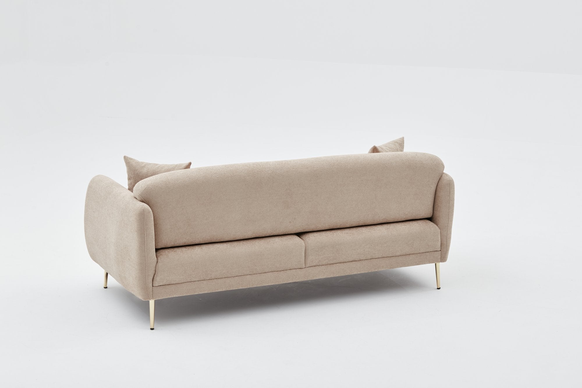 Entdecken Sie das stilvolle Simena - Beige Bettsofa von Atelier Del Sofa, das mit hochwertigem Buchenholz, weichem Polyester und modernem Design begeistert.