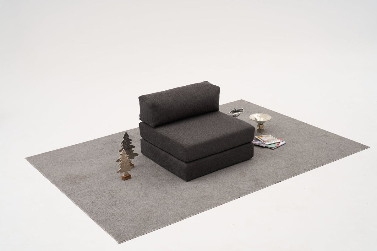 Comfort 1-Sitzer Sofa von Atelier Del Sofa, Sessel in Anthrazit mit Bezug aus 100% Chenille und gepolsterter Sitz- und Rückenfläche.
