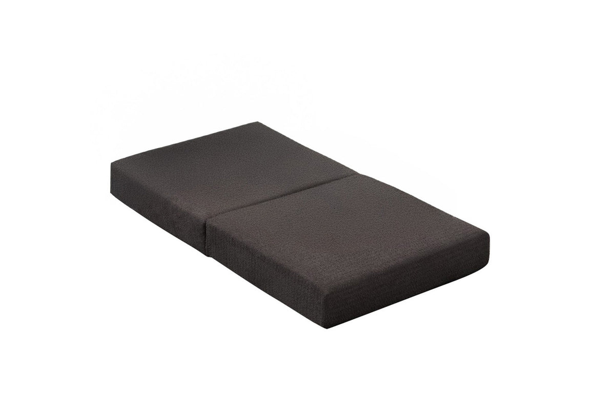 Comfort Pouf von Atelier Del Sofa in Anthrazit, quadratische Form mit Chenille-Bezug, Sitzfläche gepolstert mit Weichschaum, Masse 95x95x43cm