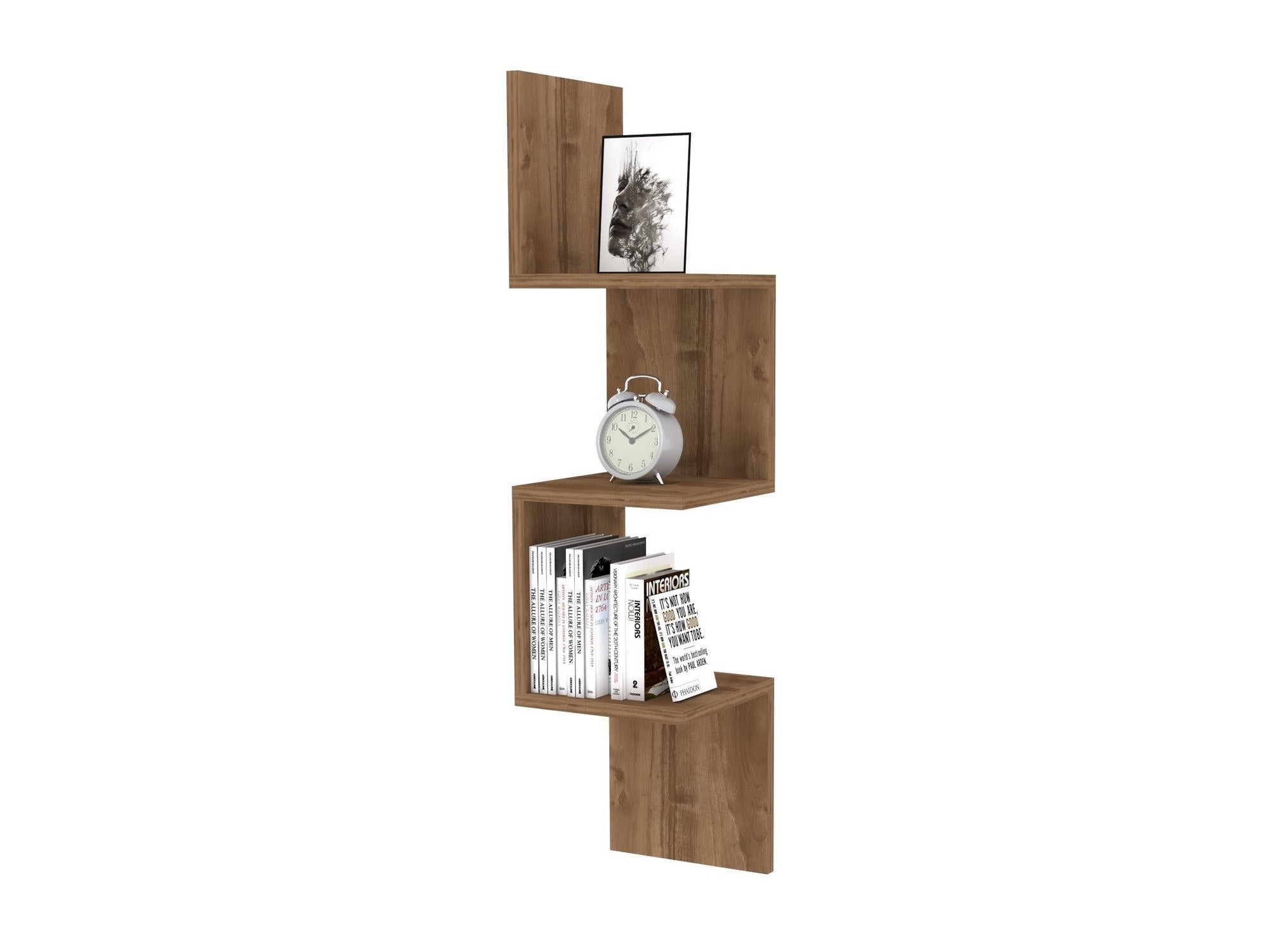 Zikzak - Walnut in Walnuss präsentiert im Onlineshop von KAQTU Design AG. Wandregal ist von Hanah Home