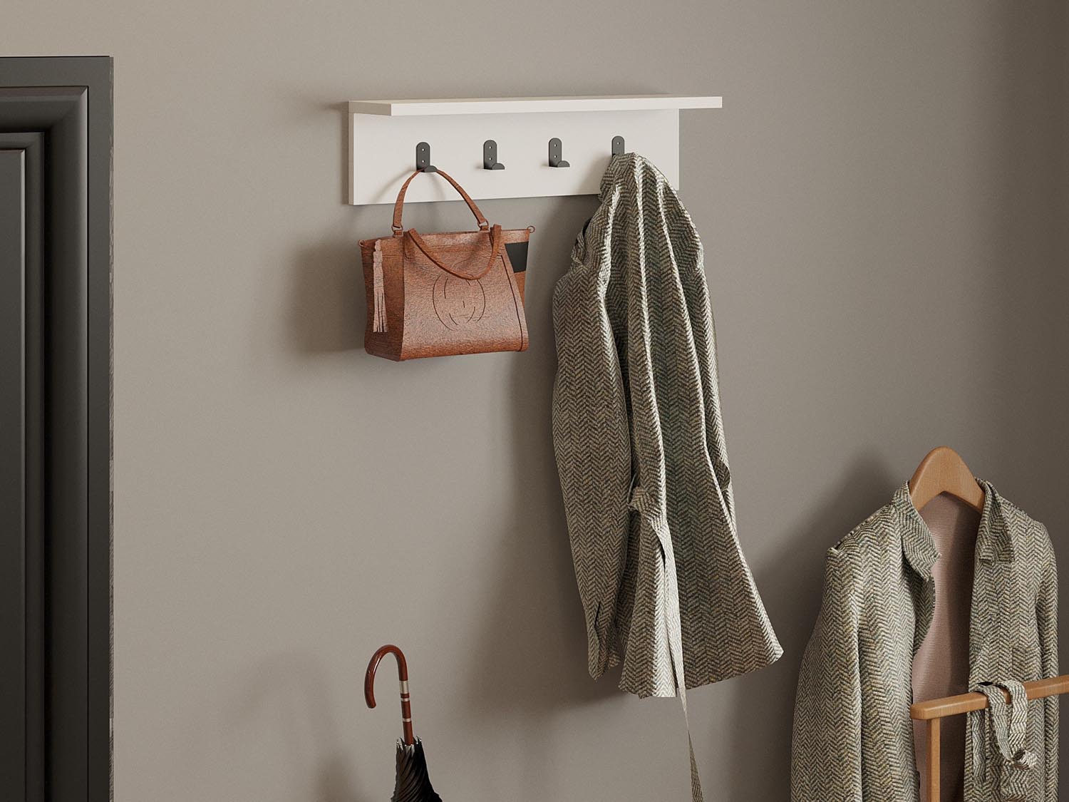 Entdecken Sie das elegante Ayla Wandregal in Weiß von Hanah Home. Ideal für stilvolle Präsentationen und optimalen Stauraum in jedem Raum.