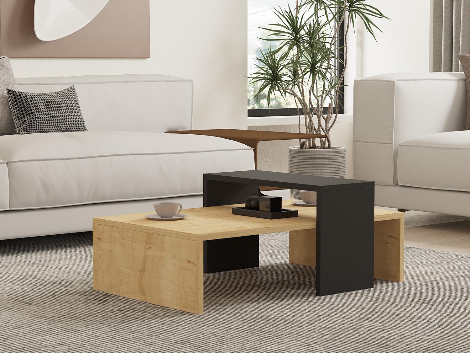 Entdecken Sie den Glow Sofatisch in Saphir Anthrazit von Hanah Home – stilvoll, funktional und perfekt für Ihr modernes Zuhause.