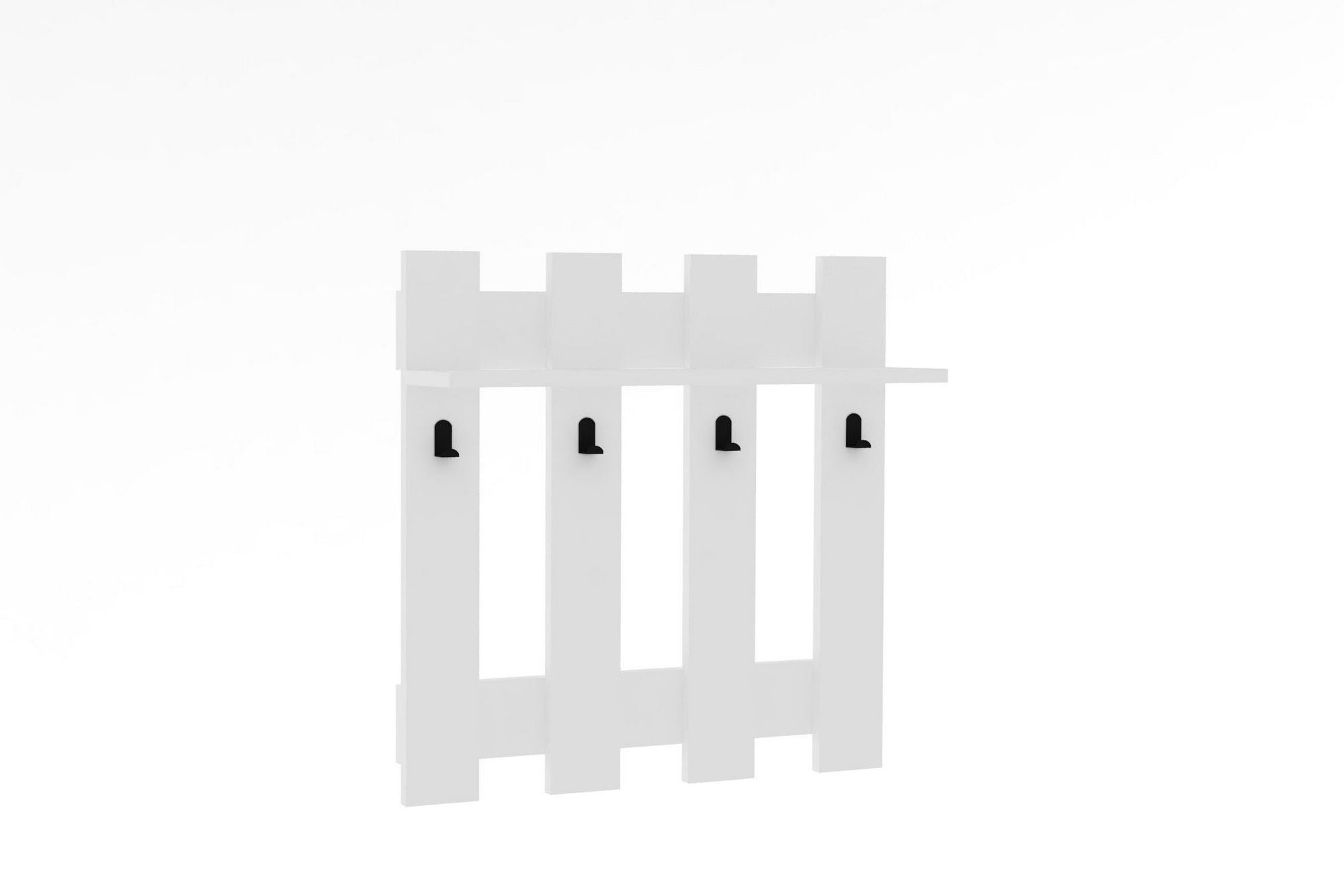 Verleihen Sie Ihrem Zuhause mit dem Carina Kleiderhaken in Weiß von Hanah Home einen modernen skandinavischen Akzent. Perfekt für kreative Aufbewahrung!