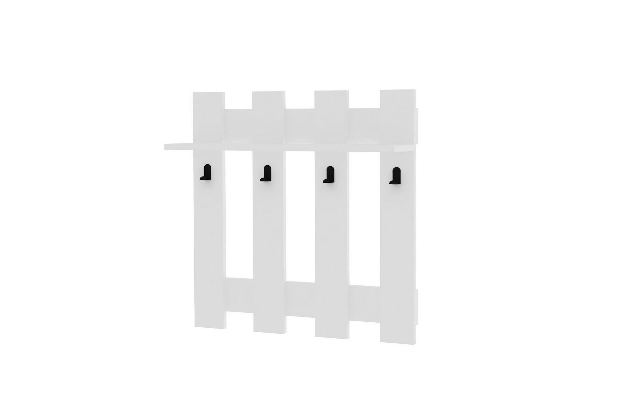 Verleihen Sie Ihrem Raum mit dem Carina Kleiderhaken in Weiß von Hanah Home einen modernen skandinavischen Akzent – ideal für stilvolle Organisation.