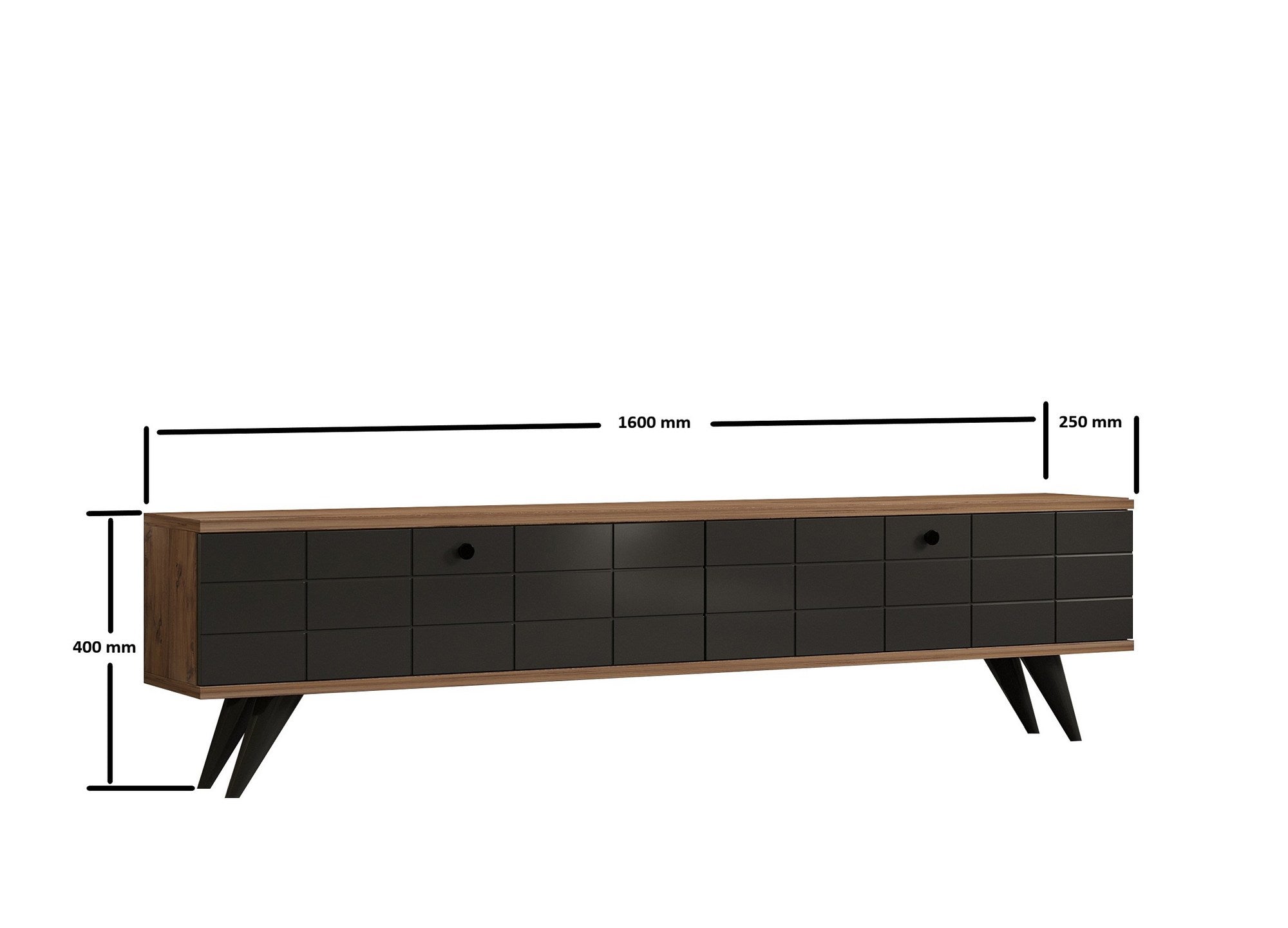 Verleihen Sie Ihrem Wohnraum mit dem Alberi Sideboard von Hanah Home einen modernen Touch – elegantes Design in atlantischer Kiefer und Anthrazit für stilvolle Ordnung!