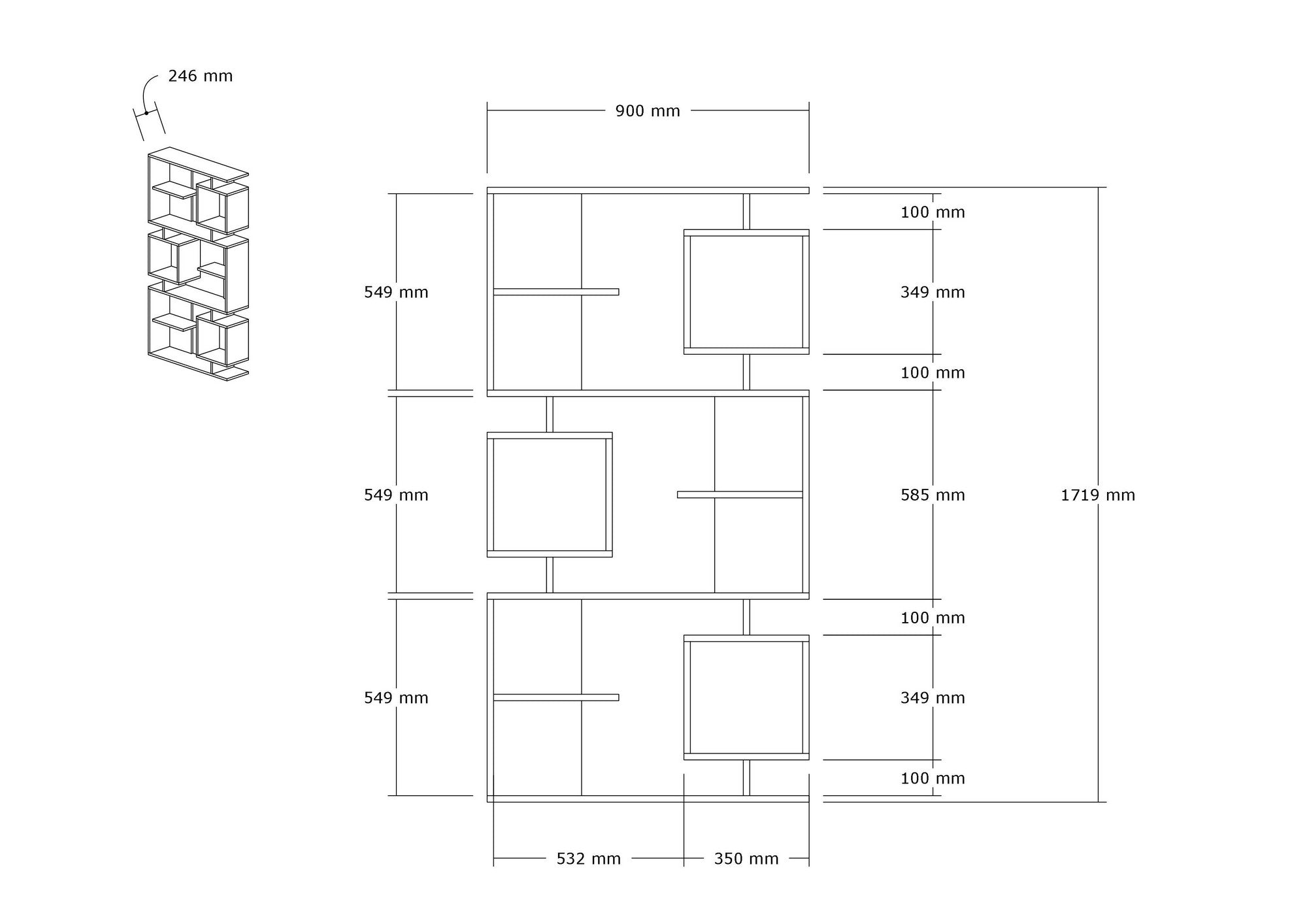 Gestalten Sie Ihr Zuhause stilvoll mit dem Icardi Bücherregal in Anthrazit und Atlantischer Kiefer – robust, elegant und perfekt für Ihre Bücher und Deko!