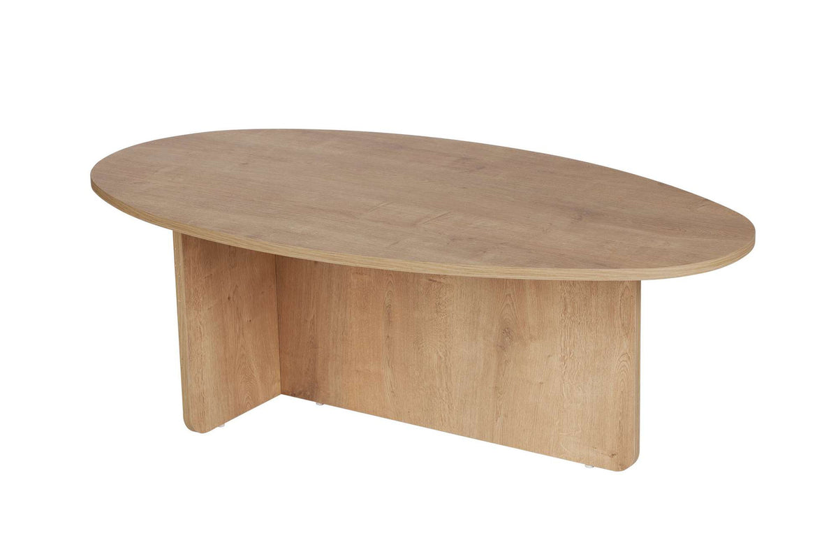 Couchtisch Orba in Eiche, rechteckige Platte aus melaminbeschichteter Spanplatte, Masse 120 x 65 x 40 cm, Hersteller Hanah Home.