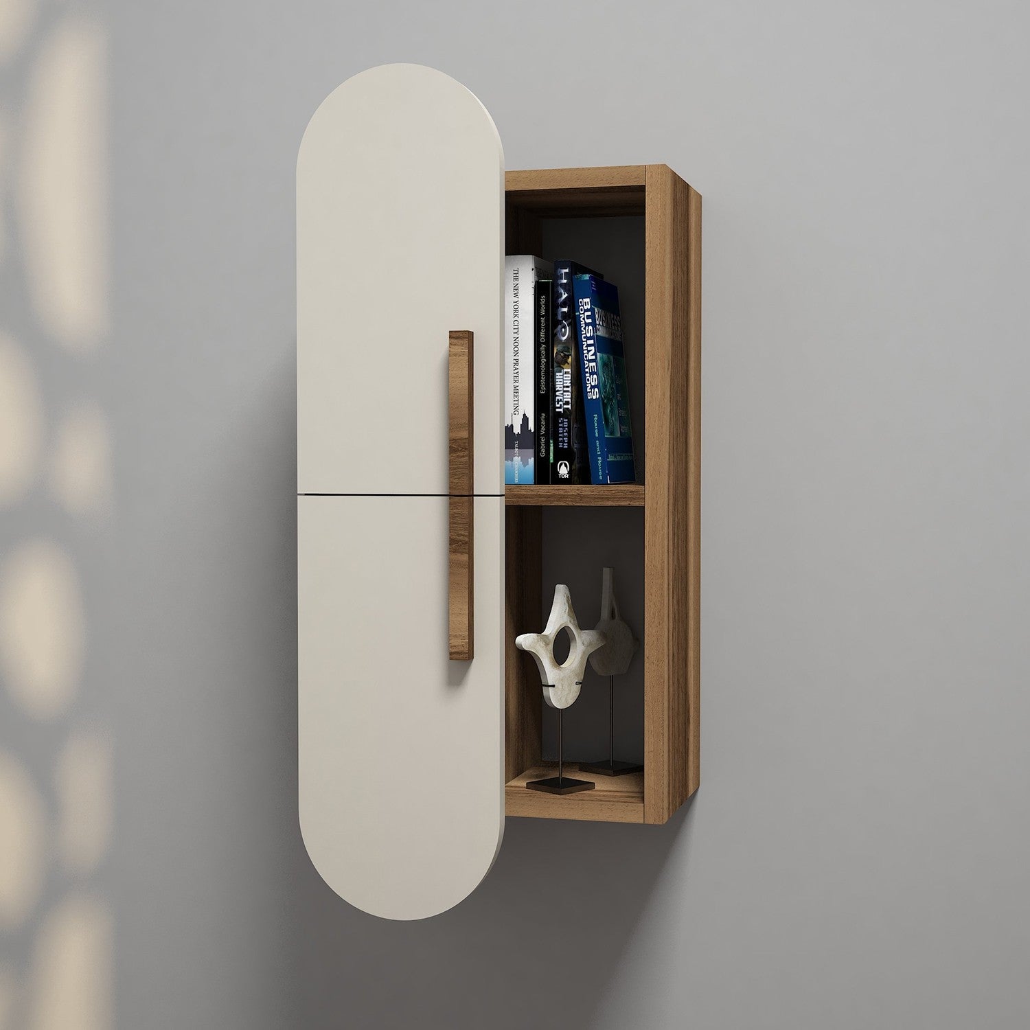 Entdecken Sie das elegante Rose Wandregal in Walnuss und Creme von Hanah Home. Ideal für stilvolle Ordnung und vielseitige Dekoration.