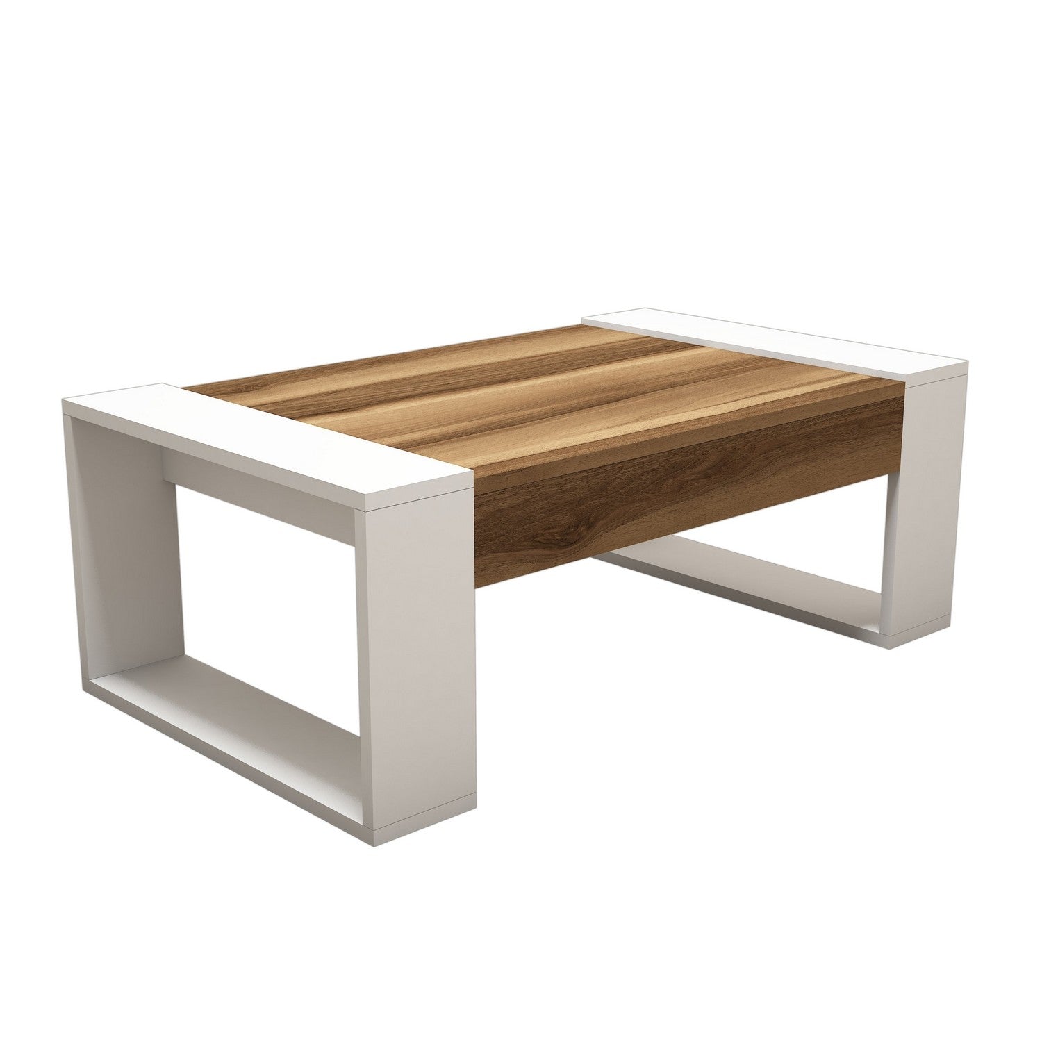 Venüs - Walnut, White in Walnuss Weiss präsentiert im Onlineshop von KAQTU Design AG. Beistelltisch ist von Hanah Home
