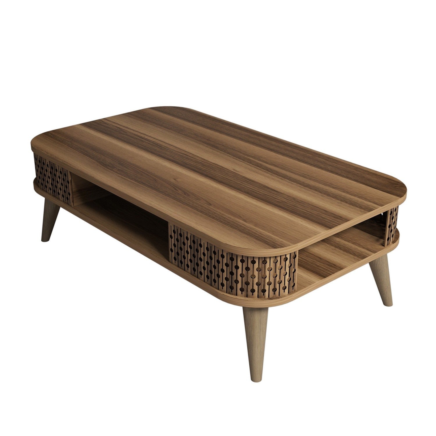 Eylül - Walnut in Walnuss präsentiert im Onlineshop von KAQTU Design AG. Beistelltisch ist von Hanah Home