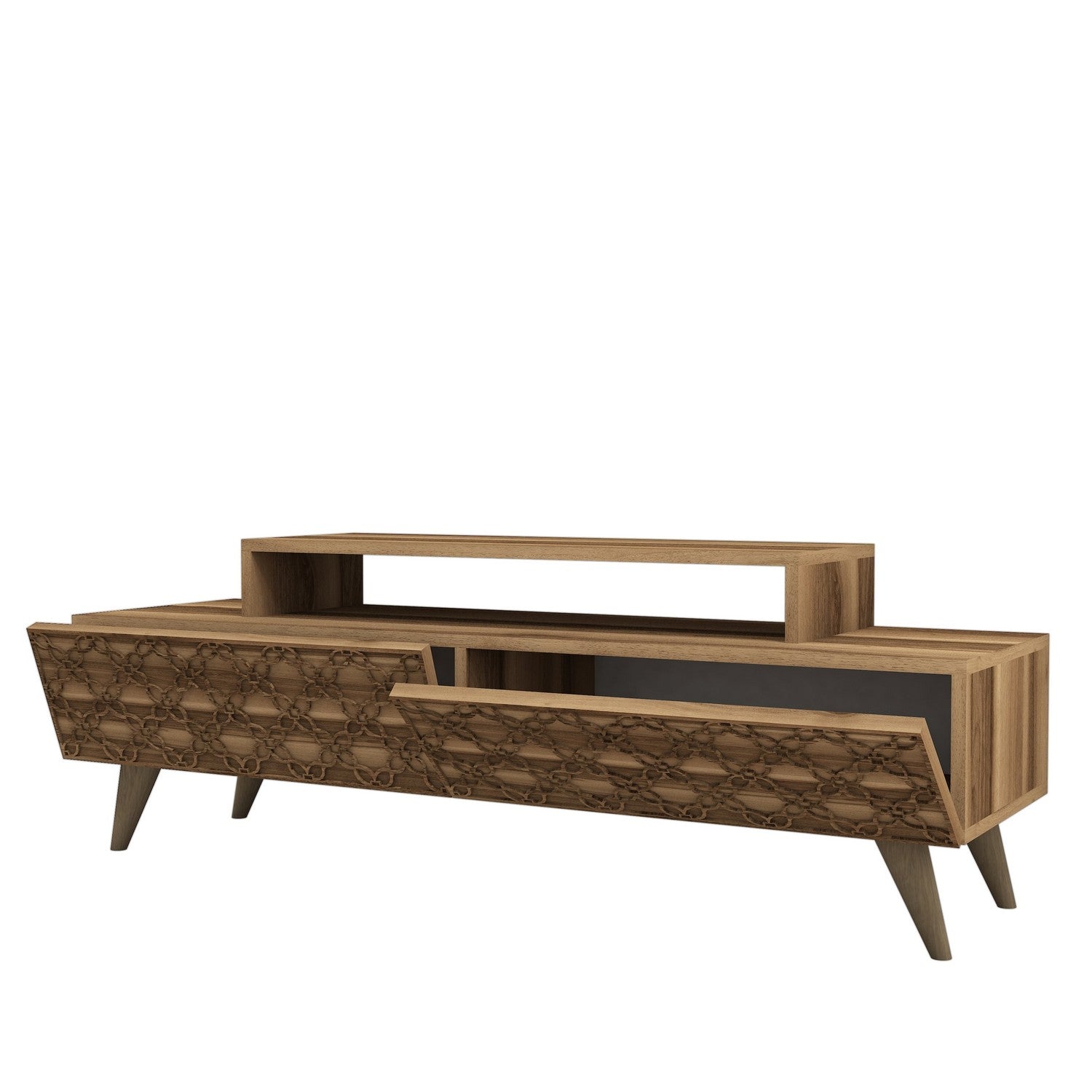 Erleben Sie das elegante City Sideboard in Walnuss von Hanah Home – modernes Design, hochwertige Verarbeitung und optimaler Stauraum für Ihr Wohnzimmer.