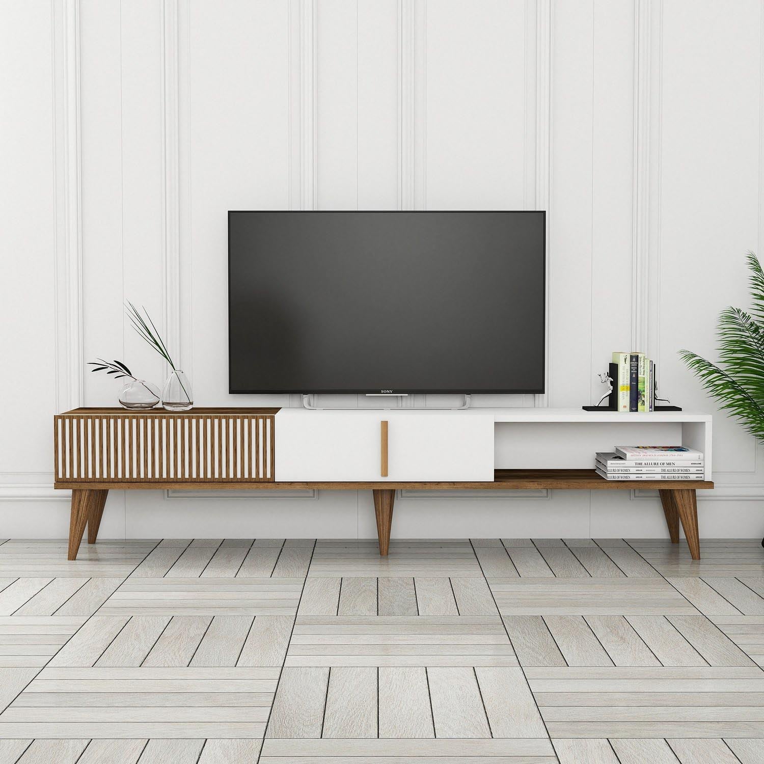 Milan Alt - Walnut, White in Walnuss Weiss präsentiert im Onlineshop von KAQTU Design AG. Sideboard ist von Hanah Home