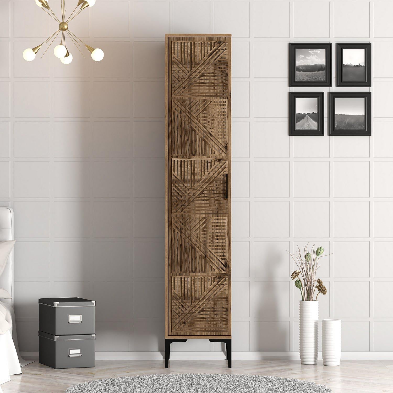 Entdecken Sie die Kumsal P Garderobe in Walnuss von Hanah Home – stilvoll, langlebig und perfekt für Ihr Schlafzimmer. Jetzt im KAQTU Onlineshop!