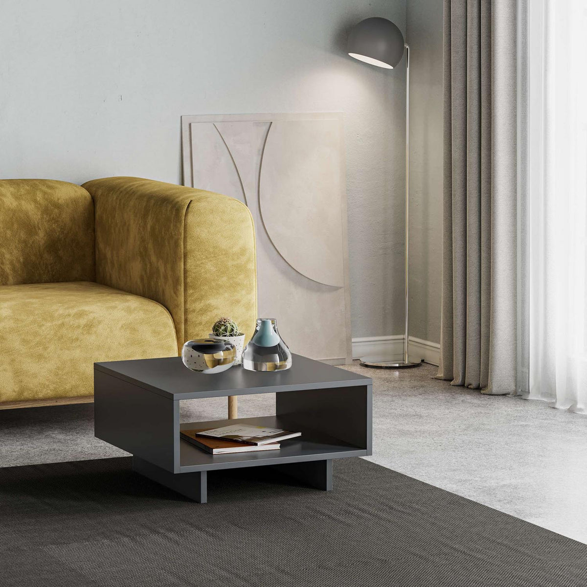 Hola Sofatisch - Anthrazit in Anthrazit präsentiert im Onlineshop von KAQTU Design AG. Couchtisch ist von Hanah Home