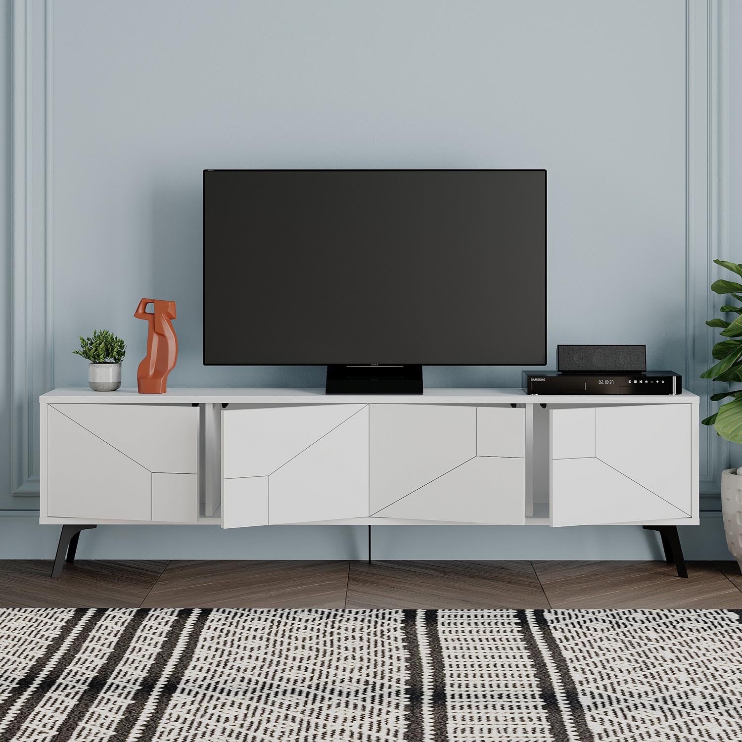 Entdecken Sie das Dune Sideboard in elegantem Weiß von Hanah Home – ein stilvolles Möbelstück, das Funktionalität und modernes Design vereint.