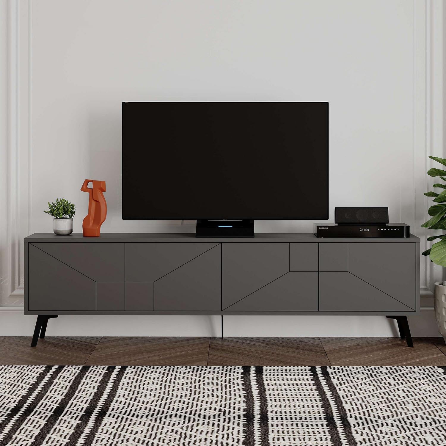 Entdecken Sie das stilvolle Dune - Anthracite Sideboard von Hanah Home. Elegantes Design und praktische Stauraumlösungen für Ihr Wohnzimmer.