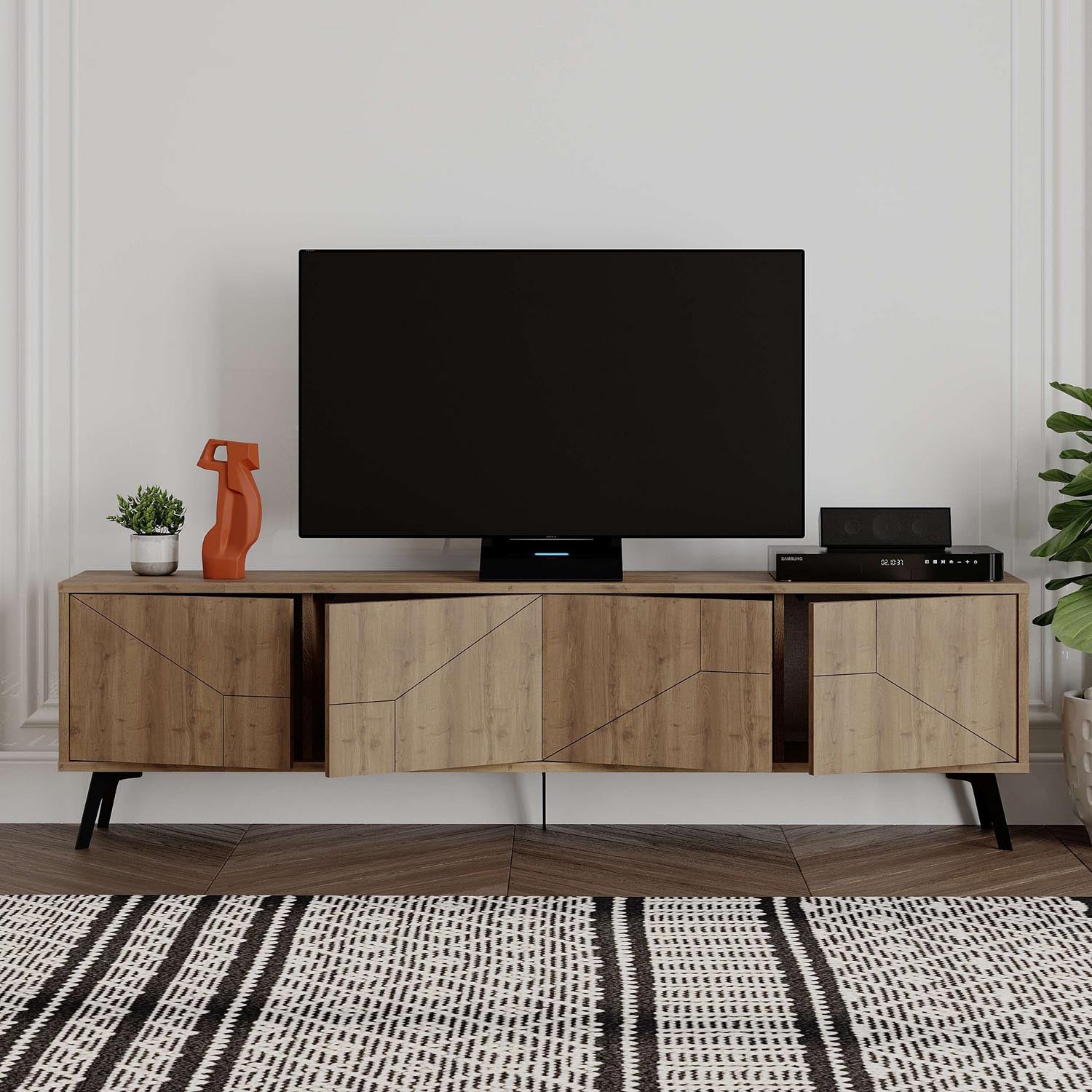 Entdecken Sie das Dune Sideboard - Hitit von Hanah Home: Elegantes Design, praktische Regale und hochwertige Materialien für ein stilvolles Zuhause.