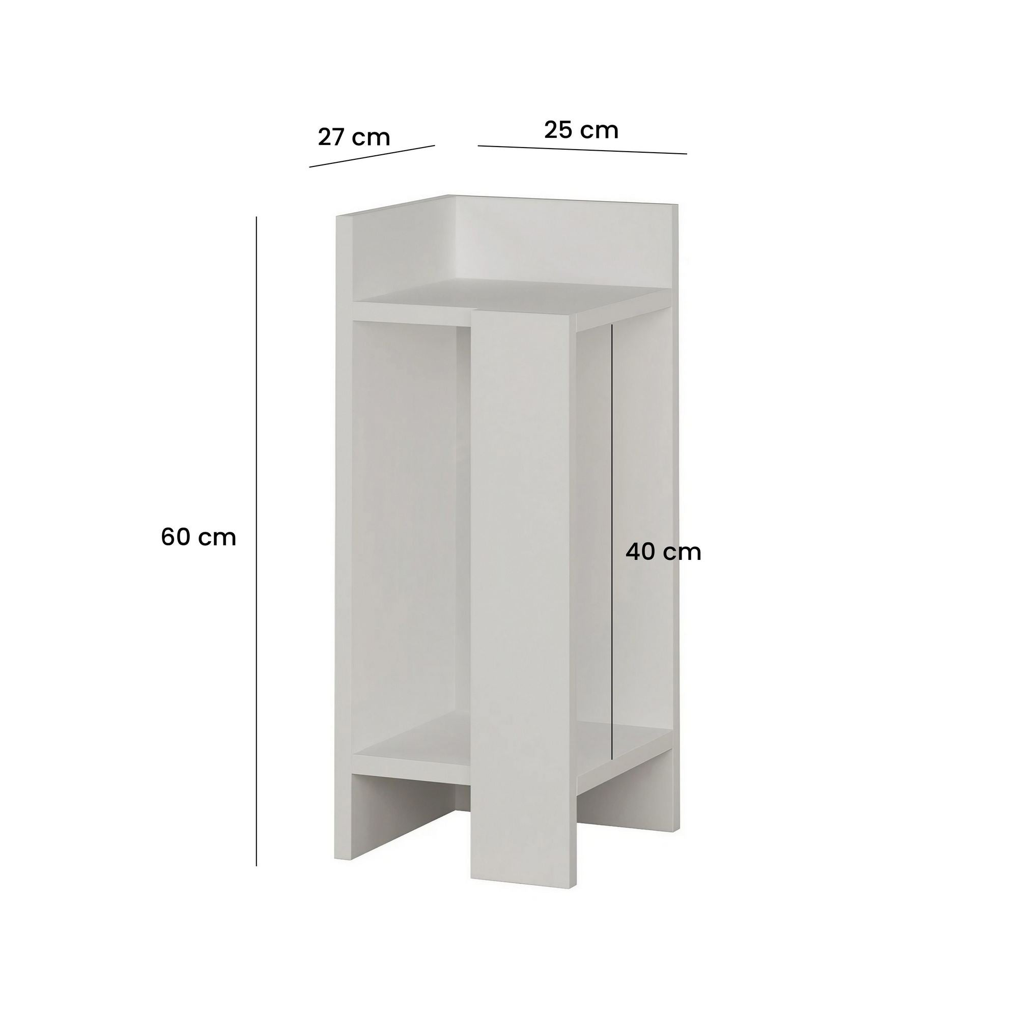 Verleihen Sie Ihrem Schlafzimmer mit dem eleganten Elos Left Nachttisch in Weiß von Hanah Home einen Hauch von Stil und Funktionalität. Ideal für jeden Raum!