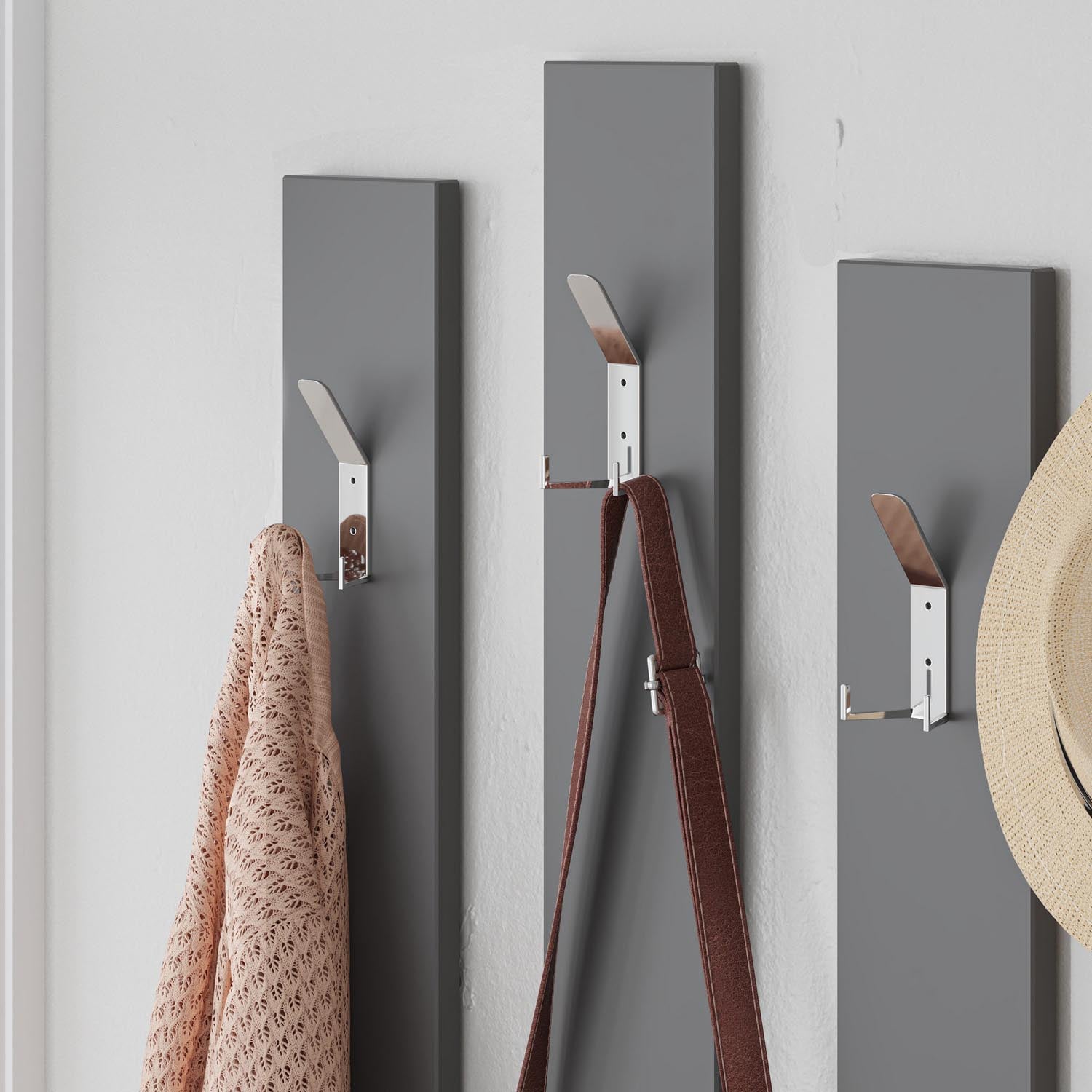 Verleihen Sie Ihrem Eingangsbereich mit der Ramda Garderobe in Licht Mocha und Anthrazit von Hanah Home einen Hauch von Stil und Funktionalität!