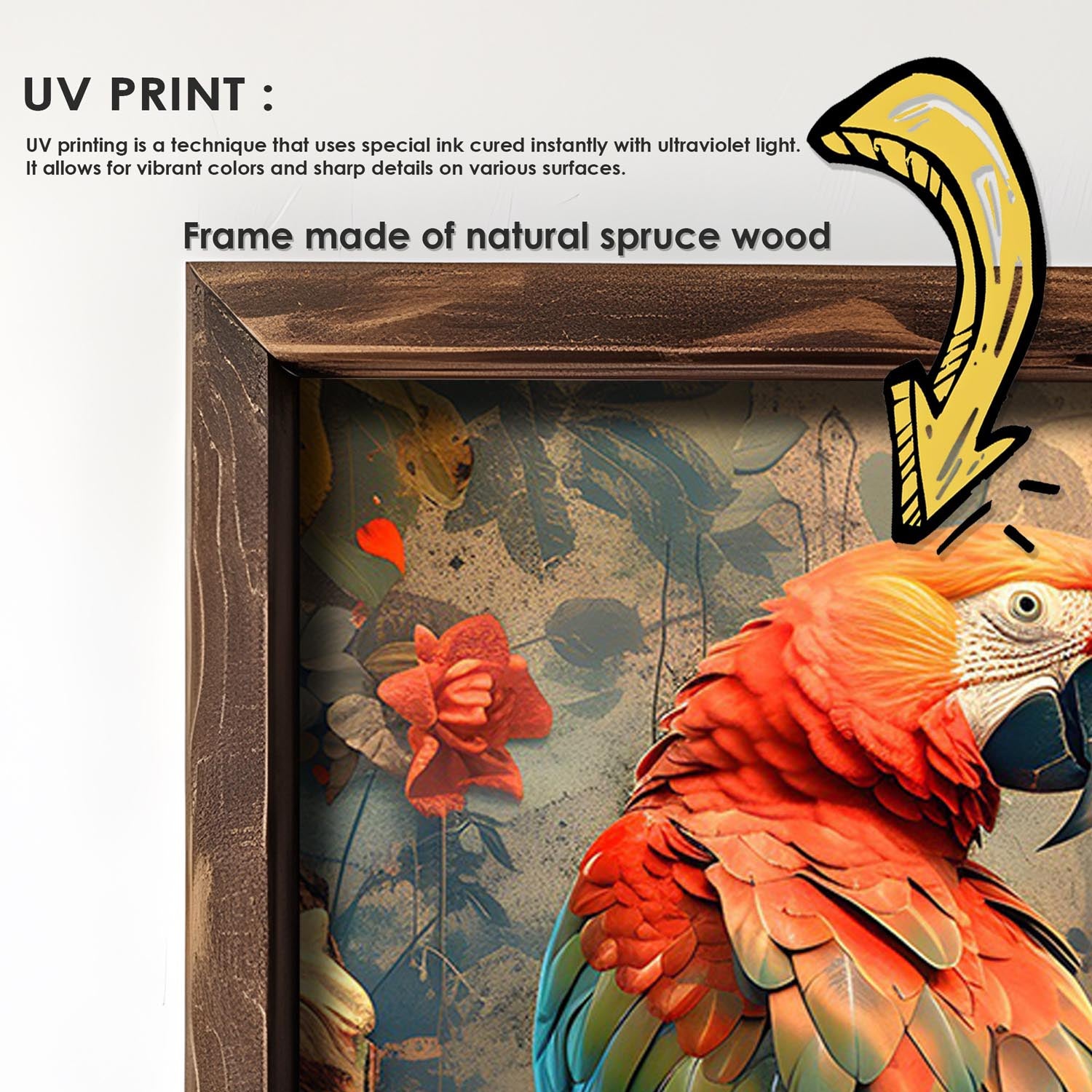 Entdecken Sie das AI061 von Wallity – ein faszinierendes, mehrfarbiges MDF-Gemälde, das jedem Raum Stil und Eleganz verleiht.