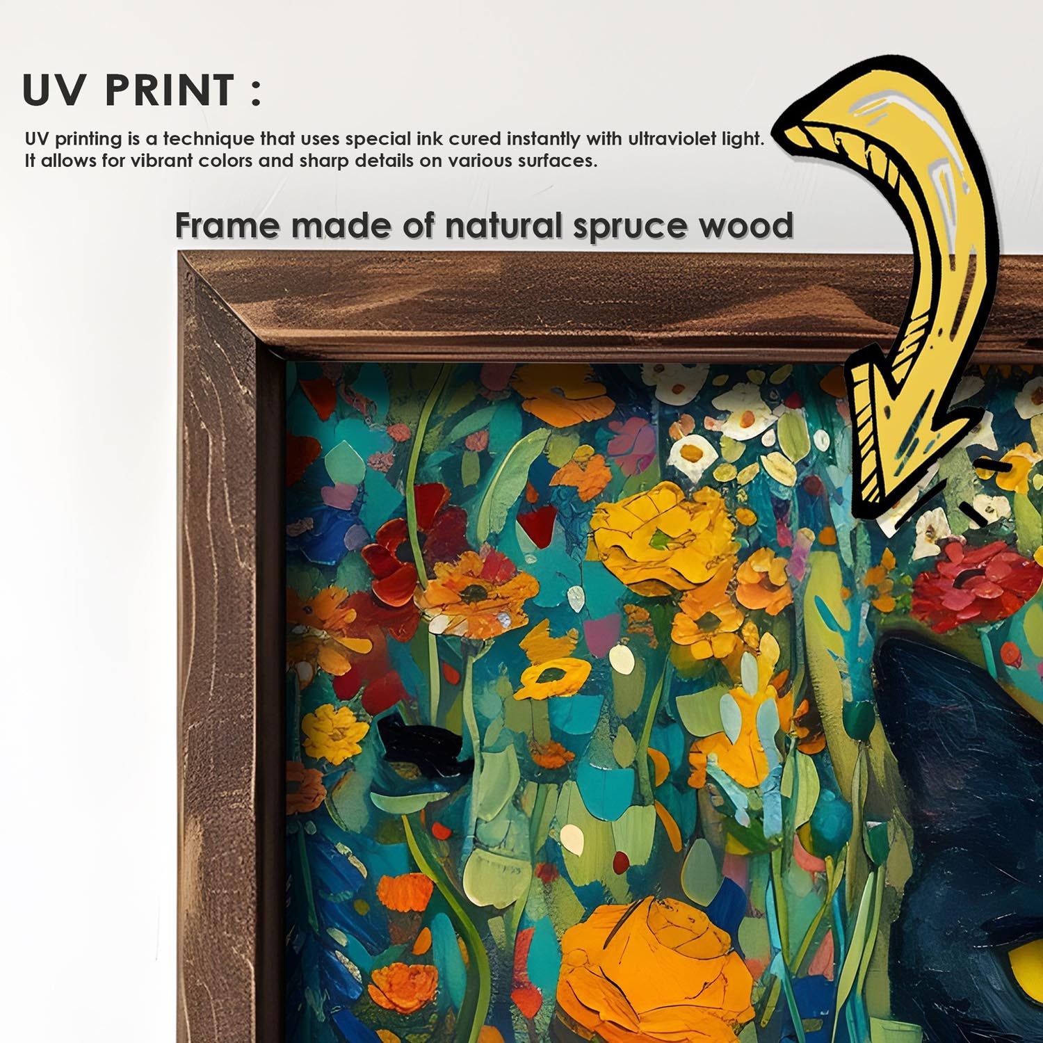 Verleihen Sie Ihrem Zuhause mit dem AI113 von Wallity einen Hauch von Eleganz. Dieses mehrfarbige MDF-Gemälde ist ein echter Blickfang!