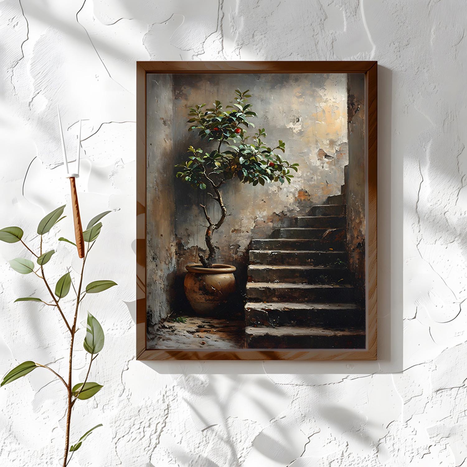 Verleihen Sie Ihrem Zuhause mit dem AI141 von Wallity einen Hauch von Farbe und Eleganz. Dieses gerahmte MDF-Gemälde ist ein echter Blickfang!