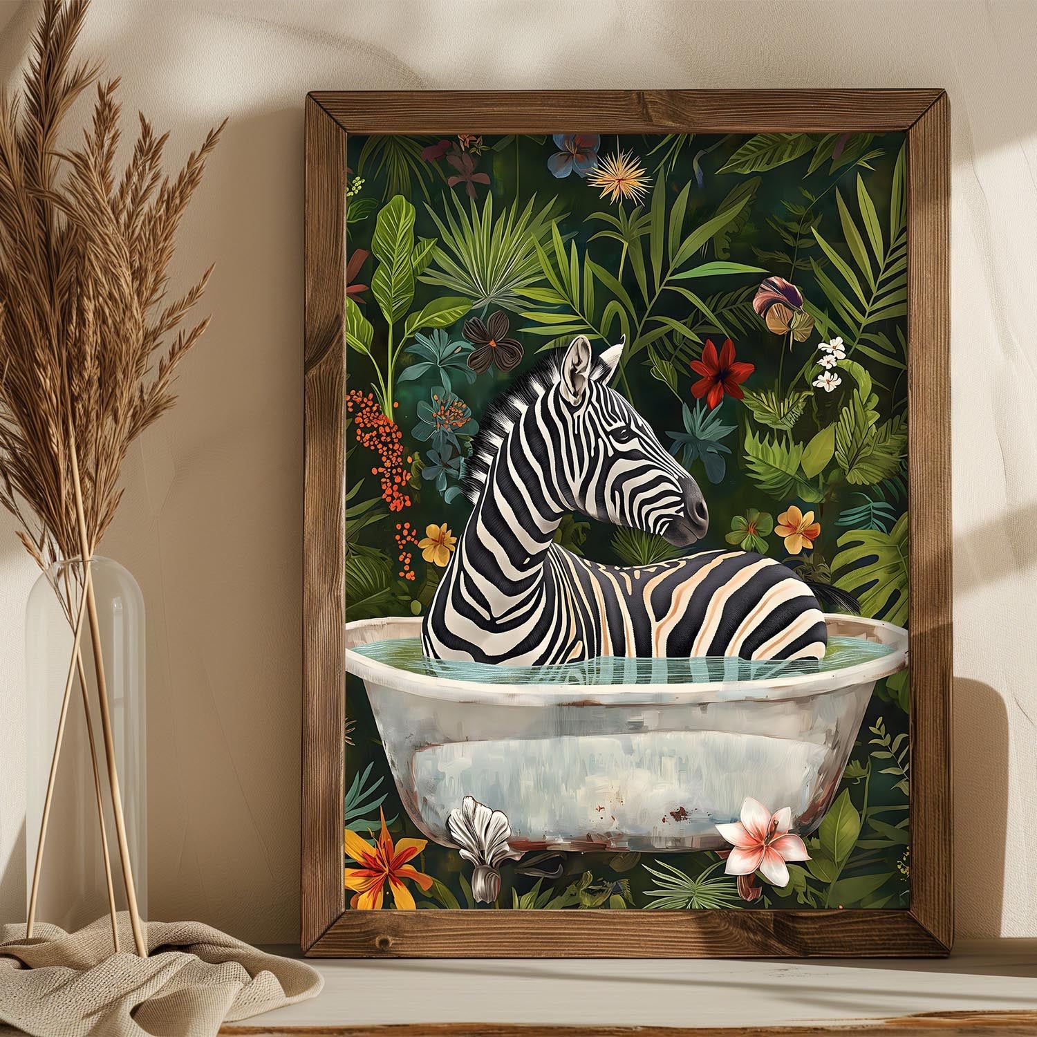 Entdecken Sie das AI180 von Wallity – ein farbenfrohes, gerahmtes MDF-Gemälde, das jedem Raum Eleganz und Stil verleiht.