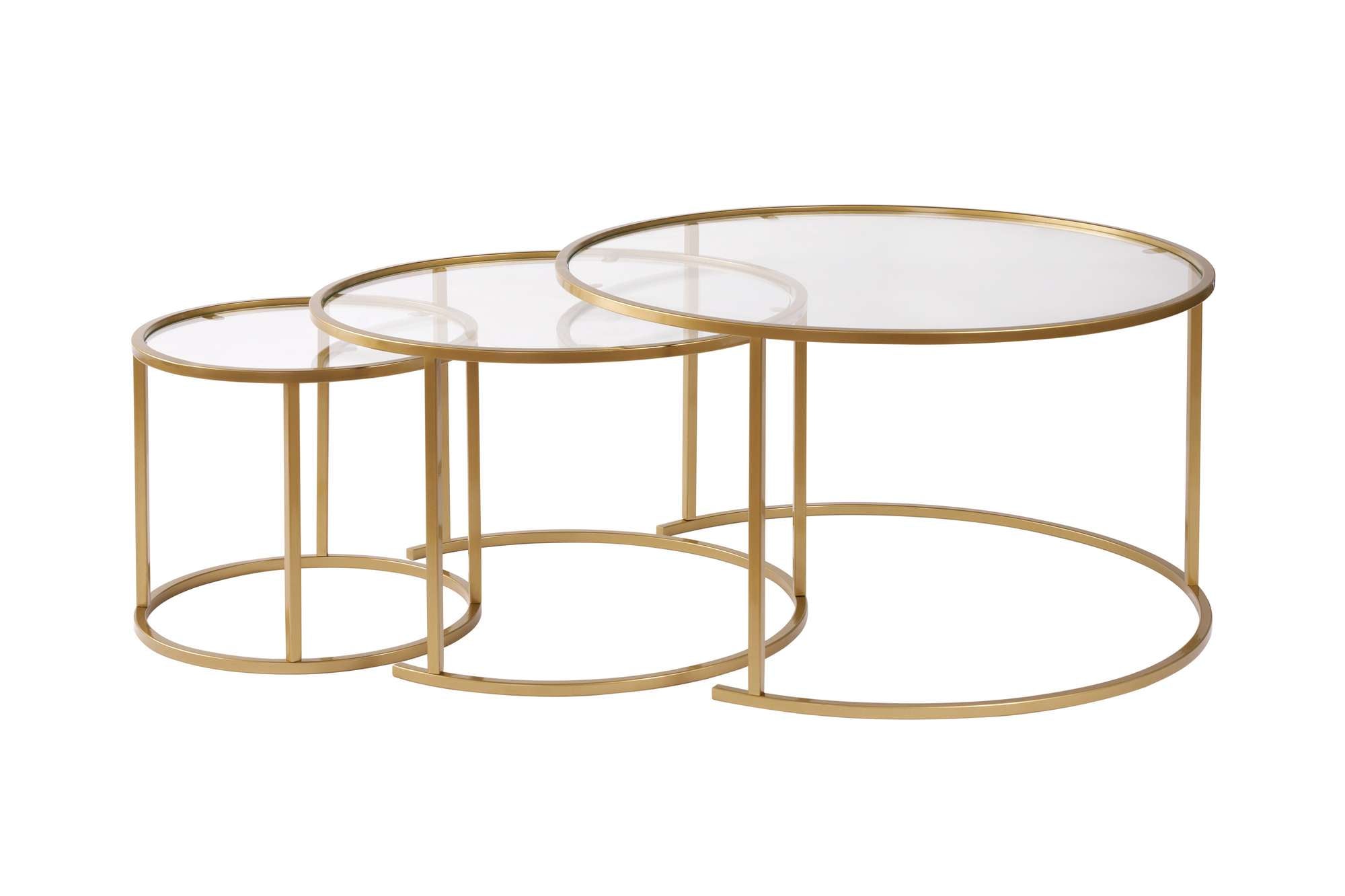Aurum - 80, 60, 42 - Gold, Transparent in Gold Transparent präsentiert im Onlineshop von KAQTU Design AG. Beistelltisch ist von Nordure