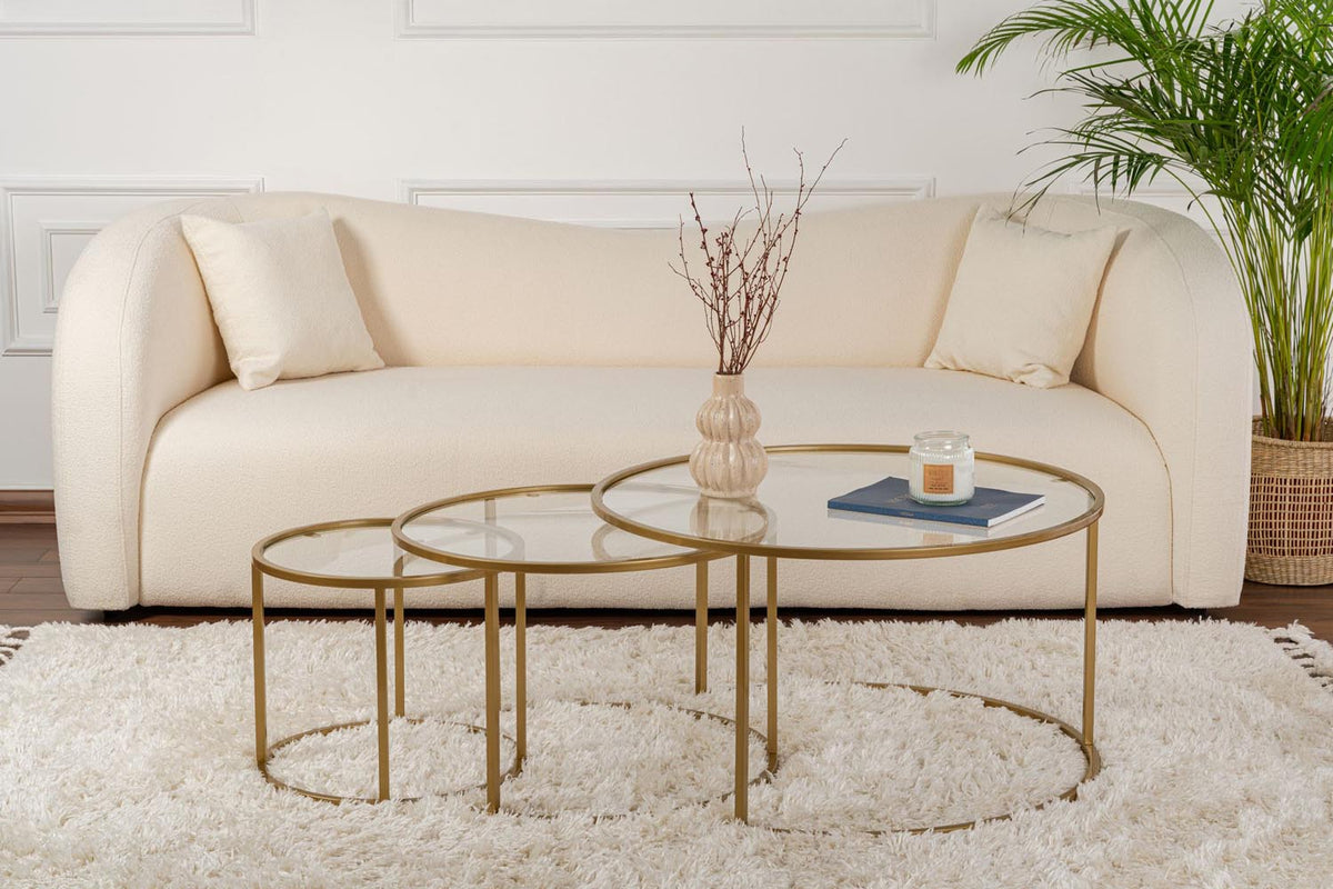 Aurum Sofatisch - Gold Transparent in Gold Transparent präsentiert im Onlineshop von KAQTU Design AG. Couchtisch ist von Nordure