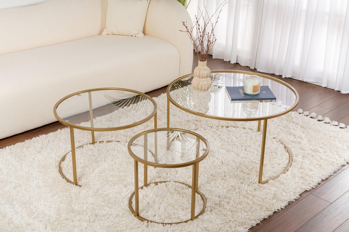 Aurum Sofatisch - Gold Transparent in Gold Transparent präsentiert im Onlineshop von KAQTU Design AG. Couchtisch ist von Nordure
