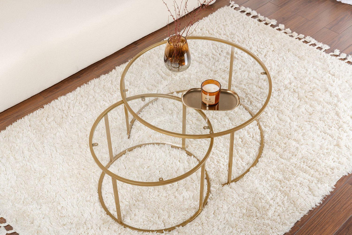 Aurum Sofatisch - Gold Transparent in Gold Transparent präsentiert im Onlineshop von KAQTU Design AG. Couchtisch ist von Nordure