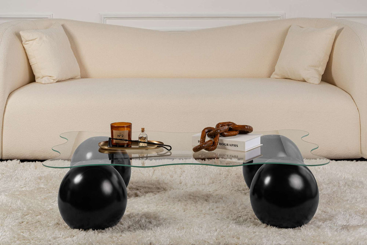 Noxa Sofatisch - Schwarz Transparent in Schwarz Transparent präsentiert im Onlineshop von KAQTU Design AG. Couchtisch ist von Nordure