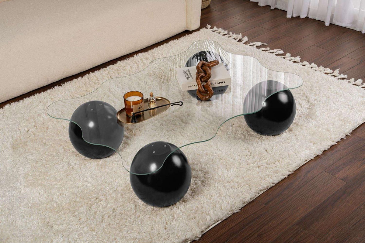 Noxa Sofatisch - Schwarz Transparent in Schwarz Transparent präsentiert im Onlineshop von KAQTU Design AG. Couchtisch ist von Nordure