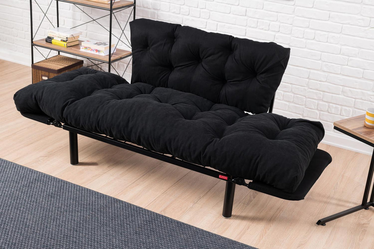 Nitta Bettsofa - Schwarz in Schwarz präsentiert im Onlineshop von KAQTU Design AG. Bettsofa ist von Atelier Del Sofa