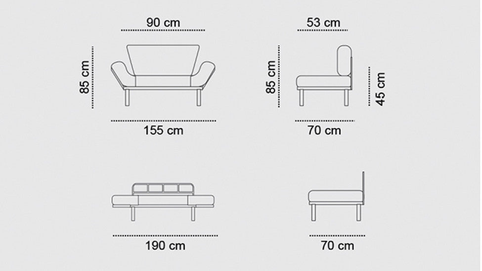 Nitta Bettsofa - Schwarz in Schwarz präsentiert im Onlineshop von KAQTU Design AG. Bettsofa ist von Atelier Del Sofa