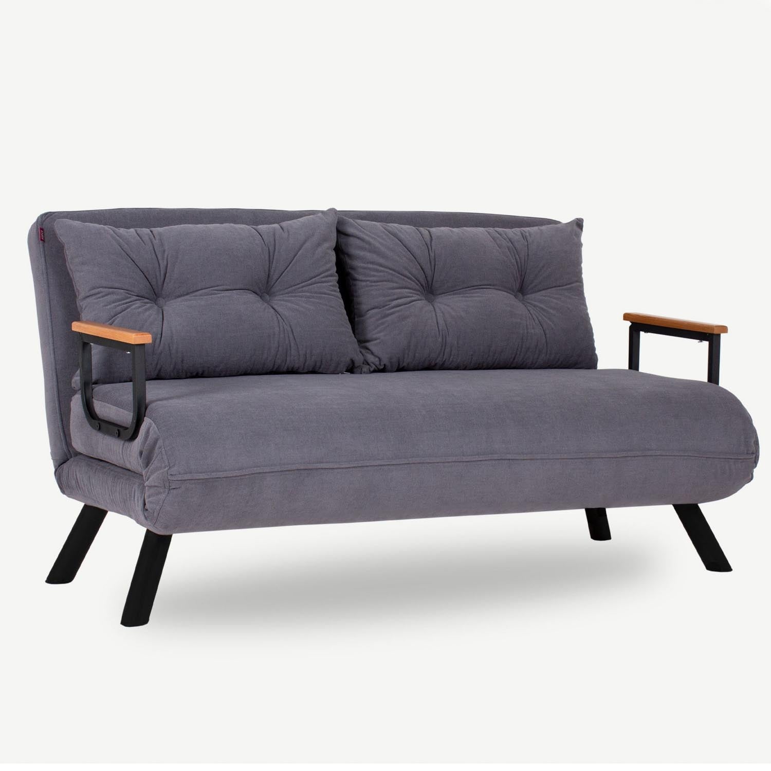 Sando 2-Seater - Grey in Grau präsentiert im Onlineshop von KAQTU Design AG. Bettsofa ist von Atelier Del Sofa