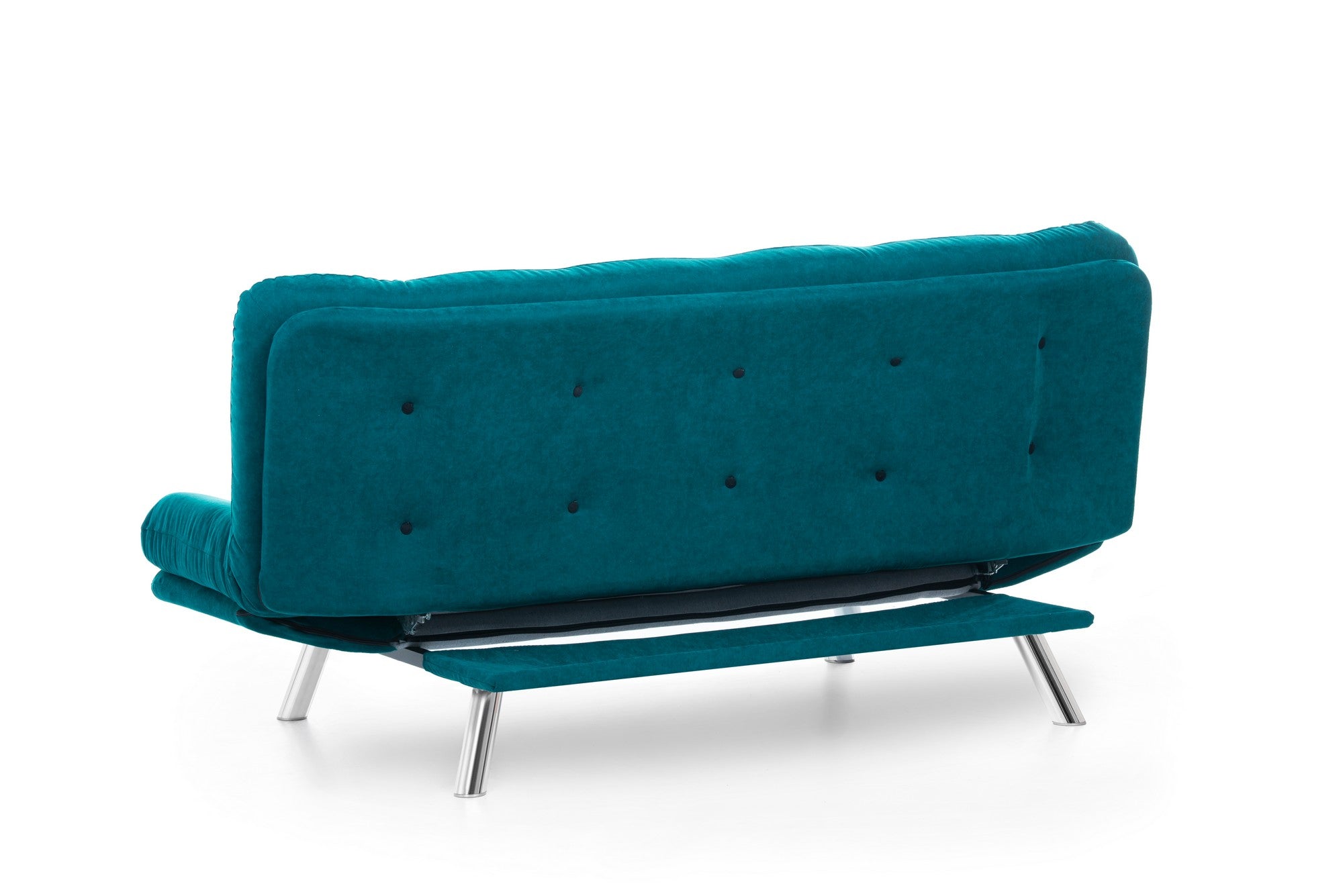 Entdecken Sie das Misa Sofabed in stilvollem Petrolgrün – ein elegantes 3-Sitzer Schlafsofa, das Komfort und Funktionalität vereint.