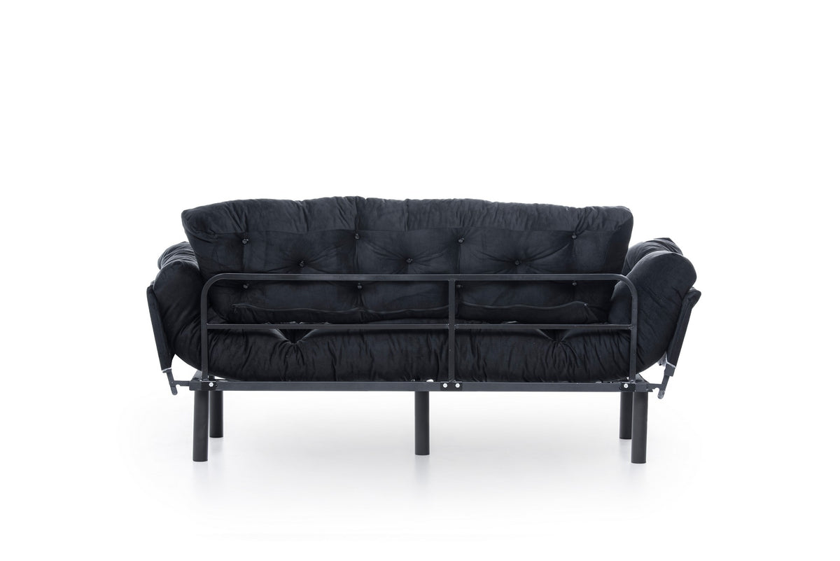 Nitta Triple Bettsofa - Schwarz in Schwarz präsentiert im Onlineshop von KAQTU Design AG. Bettsofa ist von Atelier Del Sofa