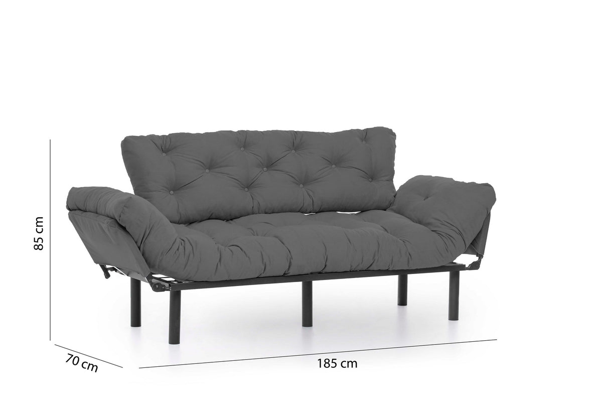 Nitta Triple Bettsofa - Grau in Grau präsentiert im Onlineshop von KAQTU Design AG. Bettsofa ist von Atelier Del Sofa