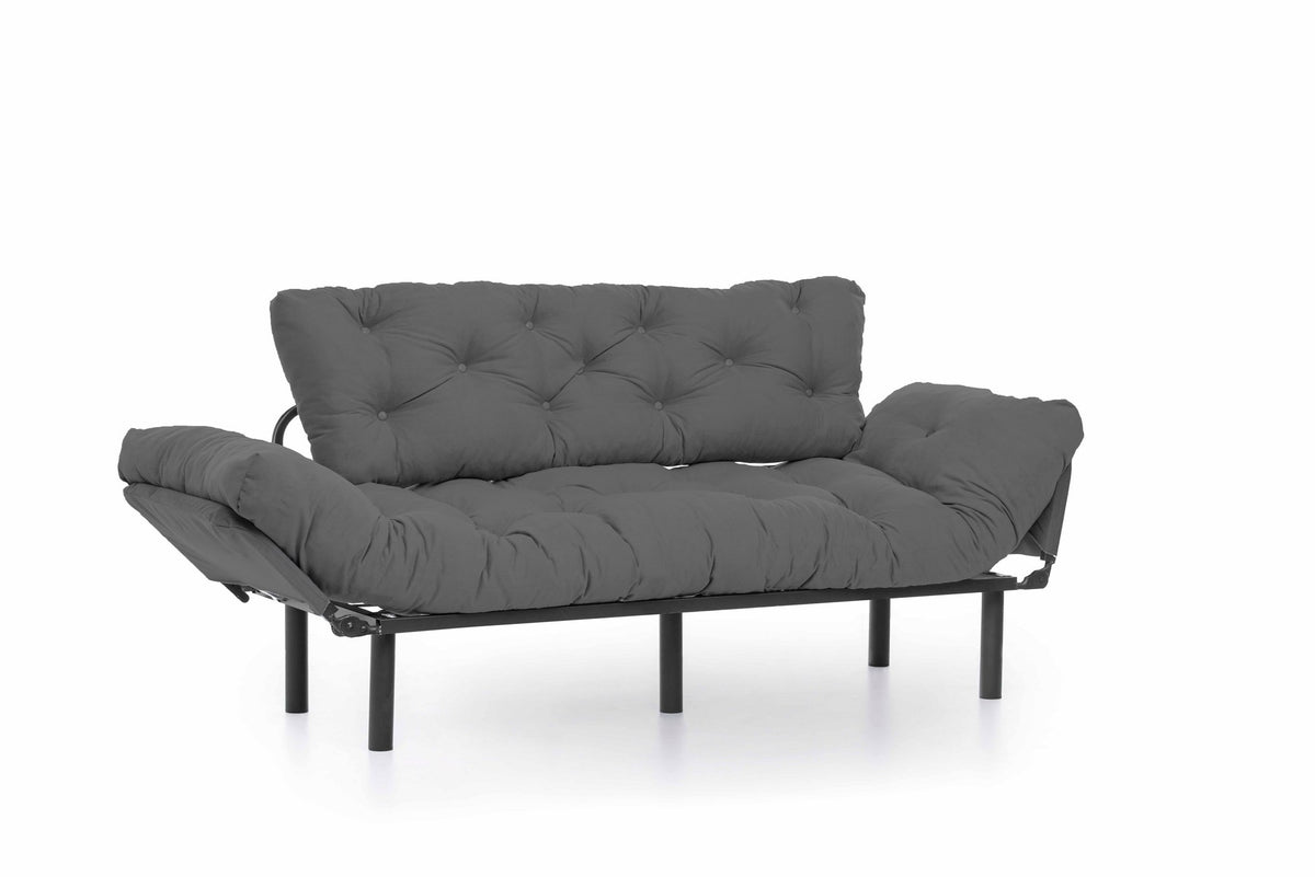 Nitta Triple Bettsofa - Grau in Grau präsentiert im Onlineshop von KAQTU Design AG. Bettsofa ist von Atelier Del Sofa