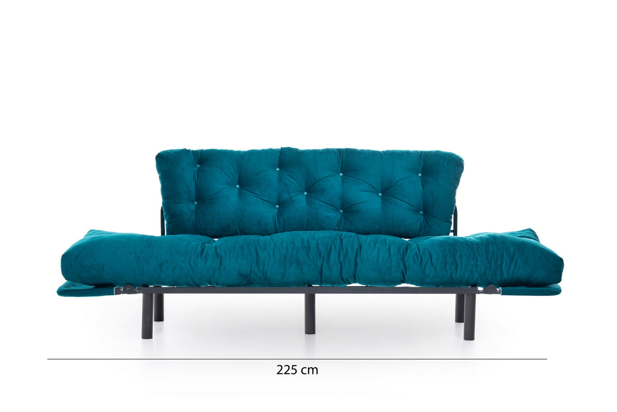 Nitta Triple Bettsofa - Petrolgrün in Petrolgrün präsentiert im Onlineshop von KAQTU Design AG. Bettsofa ist von Atelier Del Sofa