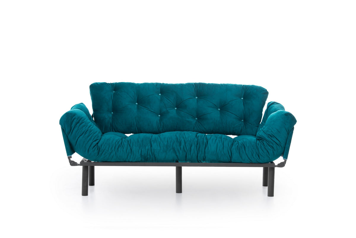 Nitta Triple Bettsofa - Petrolgrün in Petrolgrün präsentiert im Onlineshop von KAQTU Design AG. Bettsofa ist von Atelier Del Sofa
