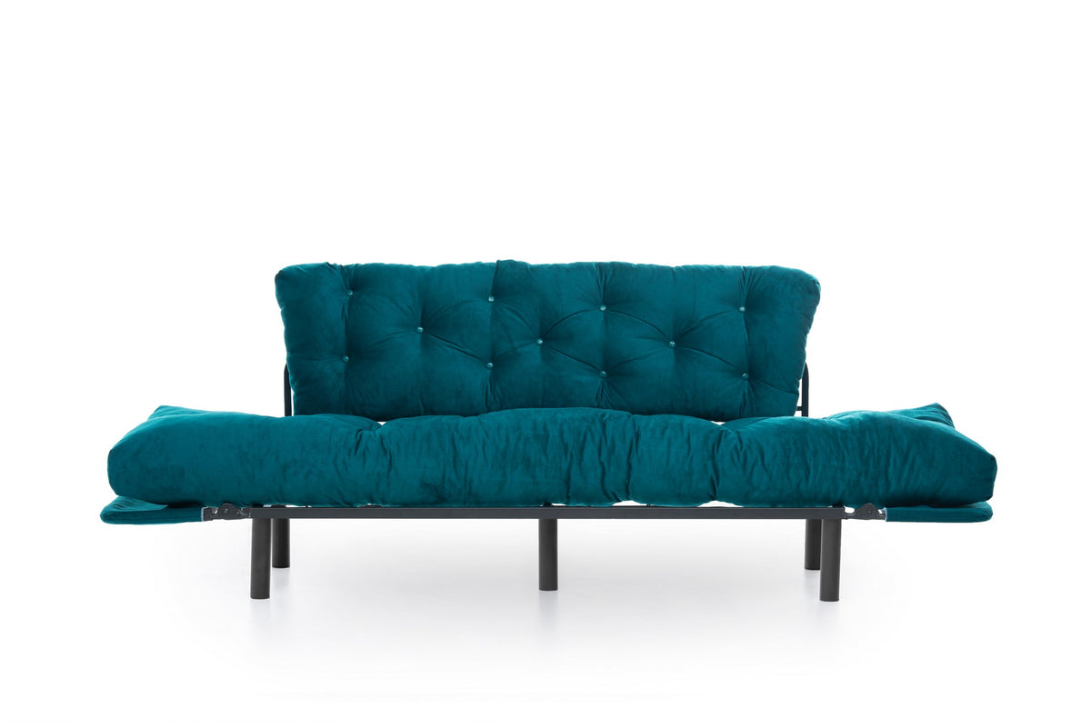 Nitta Triple Bettsofa - Petrolgrün in Petrolgrün präsentiert im Onlineshop von KAQTU Design AG. Bettsofa ist von Atelier Del Sofa