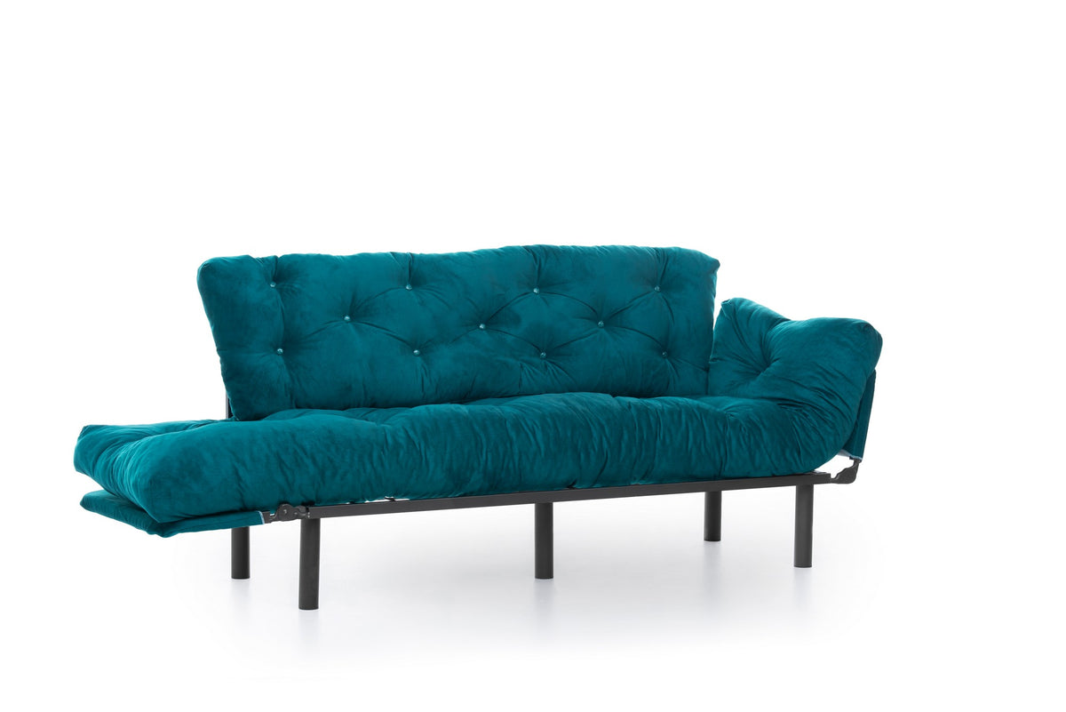 Nitta Triple Bettsofa - Petrolgrün in Petrolgrün präsentiert im Onlineshop von KAQTU Design AG. Bettsofa ist von Atelier Del Sofa