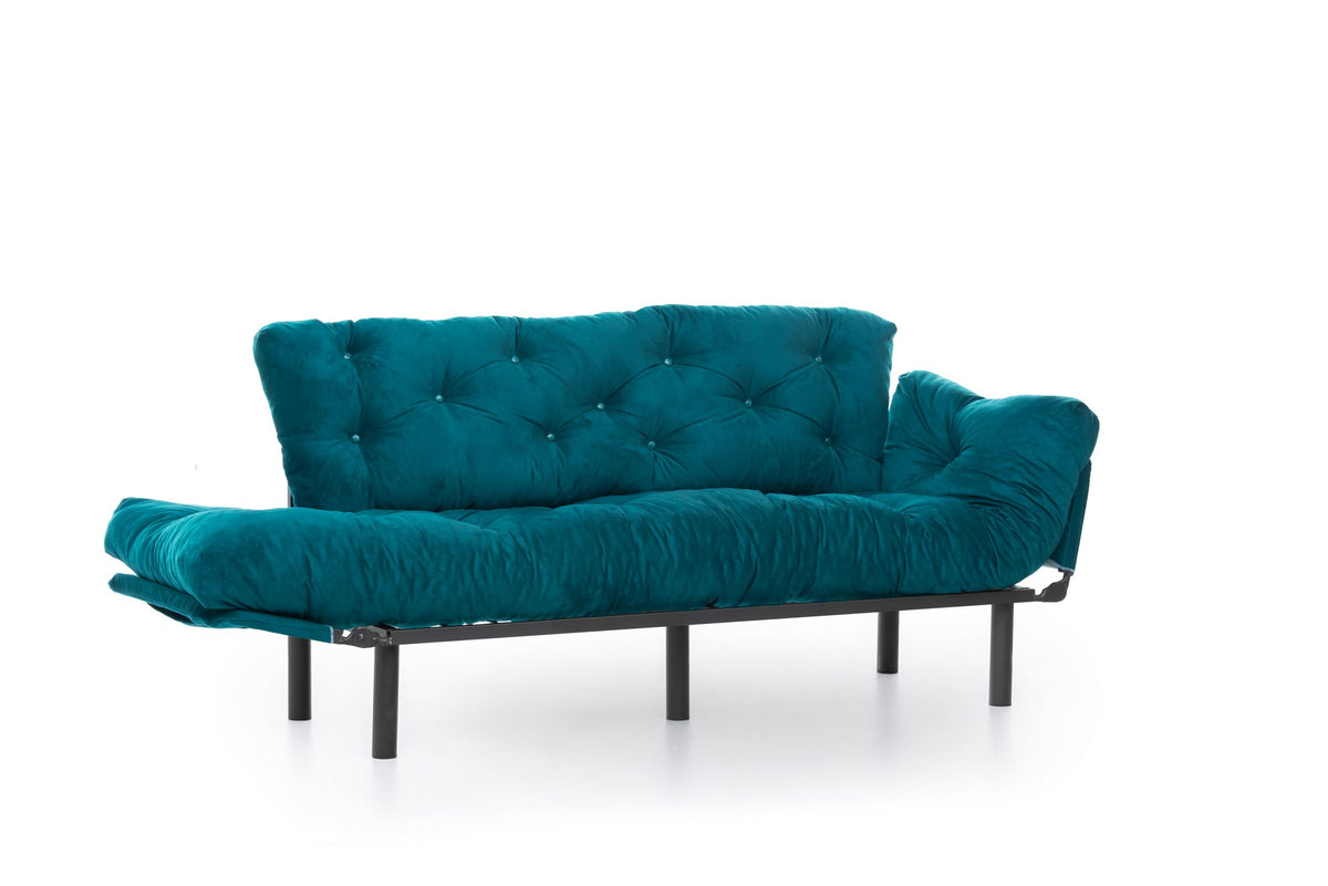 Nitta Triple Bettsofa - Petrolgrün in Petrolgrün präsentiert im Onlineshop von KAQTU Design AG. Bettsofa ist von Atelier Del Sofa